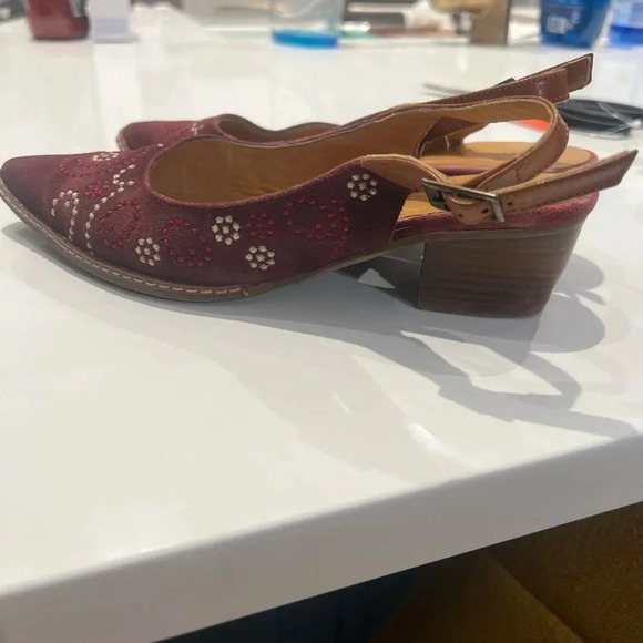 Sundance Minette Embroidered Leather Slingback 36 Boho Festival Bohemian Hippie - Picture 4 of 7